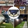 4/6/8PCS 100 LED Wall Lights Outdoor Waterproof Solar Lamp PIR Motion Sensor Solar Powered Street Light for Garden Decoration