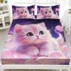 Животное Кошка Узор Матрас Комплект из трех предметов Матрас с цифровой печатью Постельное белье Взрослые Дети