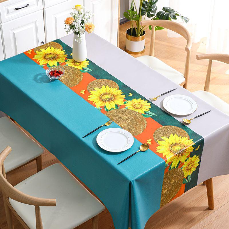 Высококачественная скатерть в скандинавском стиле, водонепроницаемая и маслостойкая скатерть из ПВХ, чайная ткань, прямоугольный простой узор, цветочная уличная походная ткань