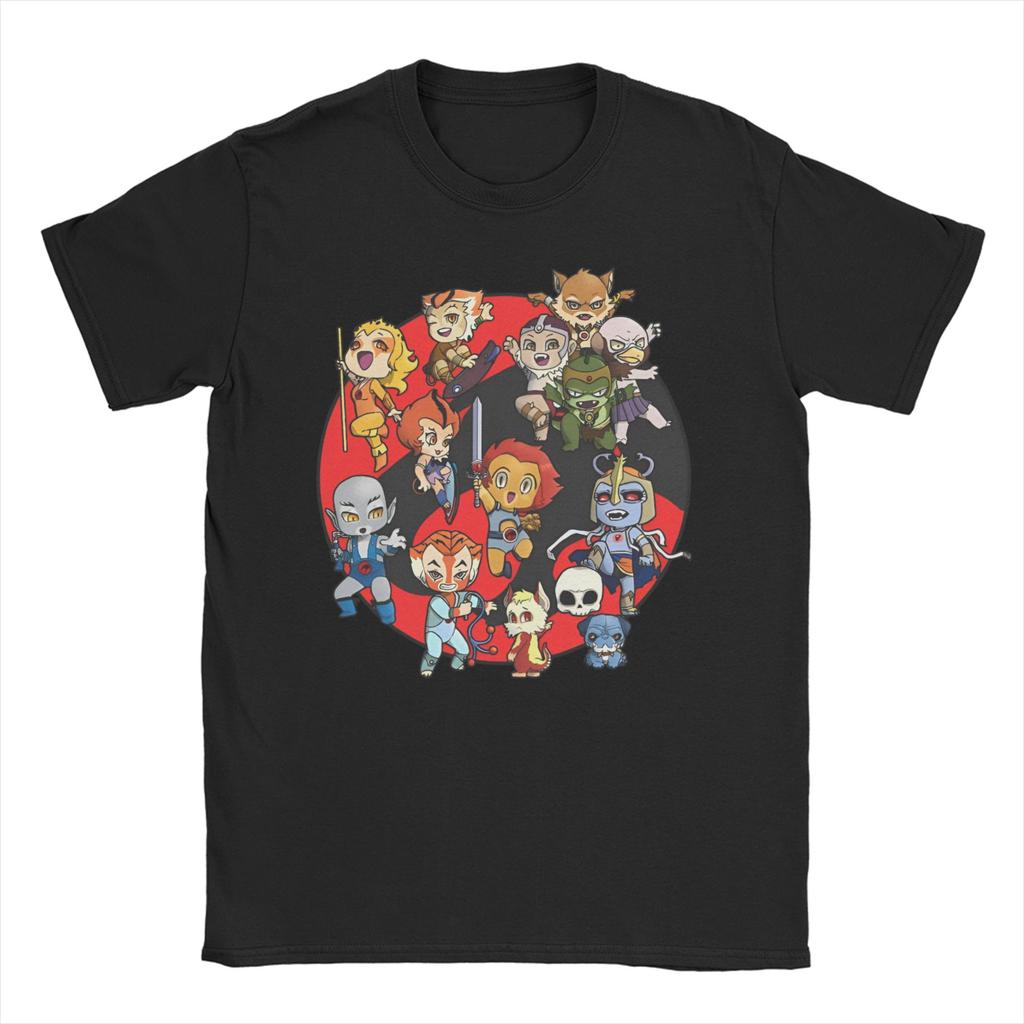 Men Womens ThunderCats T Shirt Panthro Cheetara Tygra 80s Retro Cartoon Pure Cotton Clothes Vintage Tee Shirt Graphic TShirts