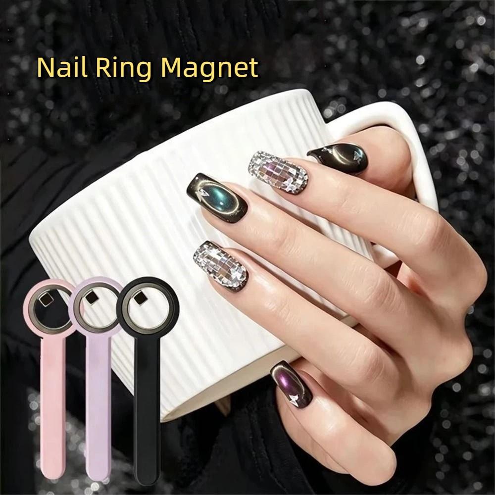 Long Handle Hollow Circle Stick Black Hole Shape Nail Art Magnet Nail Ring Magnet Nail Art Tool