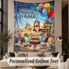 Custom Text Printed Tapestry Asterix & Obelix Pattern Large Wall Hanging Indoor Room Decor