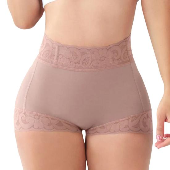 Women Underpants Seamless Lace High Waist Tummy Control Slim Fit High Elasticity Safety Pants Floral Embroidery Panties Daily Wear Underwear