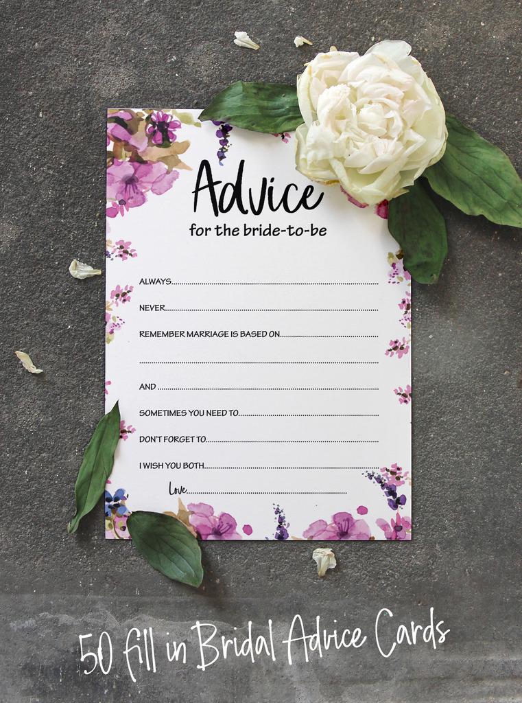 Inkdotpot Советы невестеКарточкиНабор из 50штЦветочныеАкция на девичник