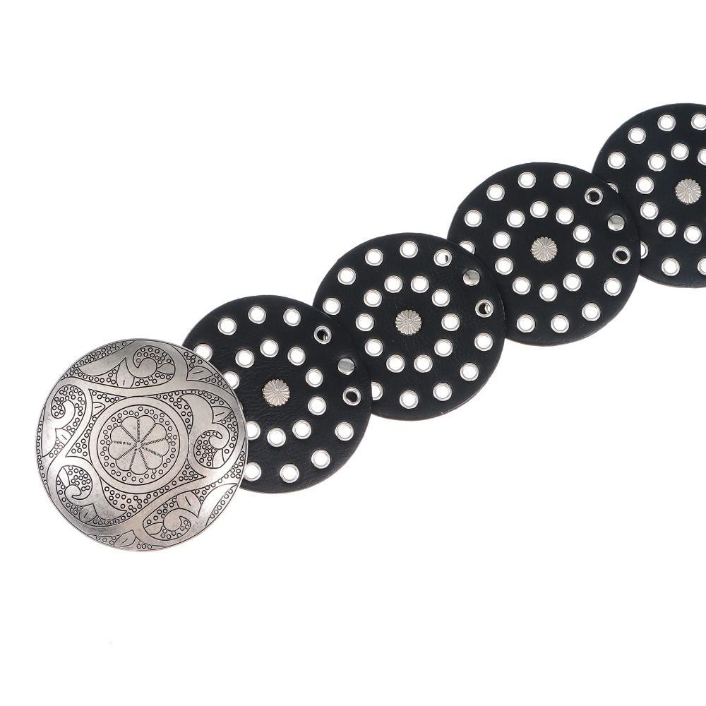 Полый пояс в западном стиле, преувеличенный ковбойский широкий дисковый ремень для женщин