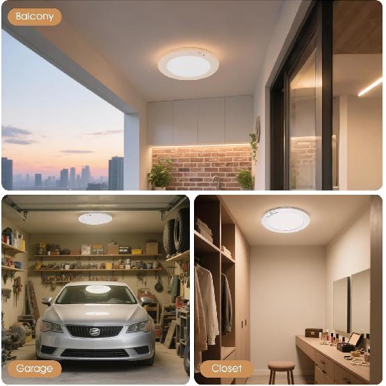 Rechargeable Motion Sensor Ceiling Light with Remote | Magnetic Wireless Ceiling Lights,8000mAh 7.5inch Battery Operated Light Indoor for Closet