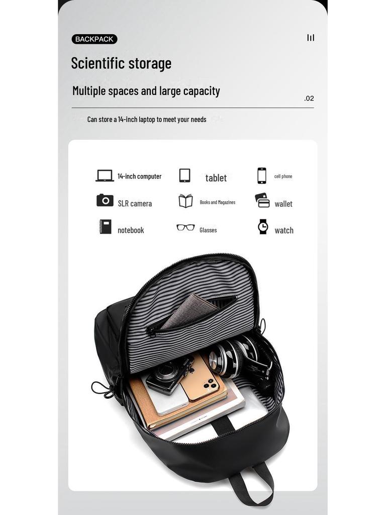 Многоцелевой дорожный рюкзак большой вместимости для студентов колледжей - повседневный кожаный рюкзак из пленки для мужчин