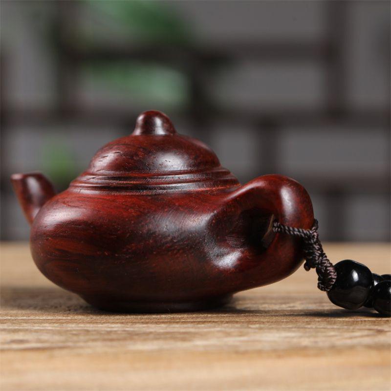 Sandalwood Mini Teapot Ornament: Portable Cultural Craft