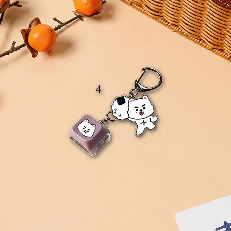 Idol Acrylic Keychain Button Clicker Fidget Stress Relief Bag Charm Keyring Portable Gift