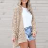 Spring and Autumn New Fashion Women's Cardigan Long Sleeved Hollowed Out Mohair Sweater Outerwear