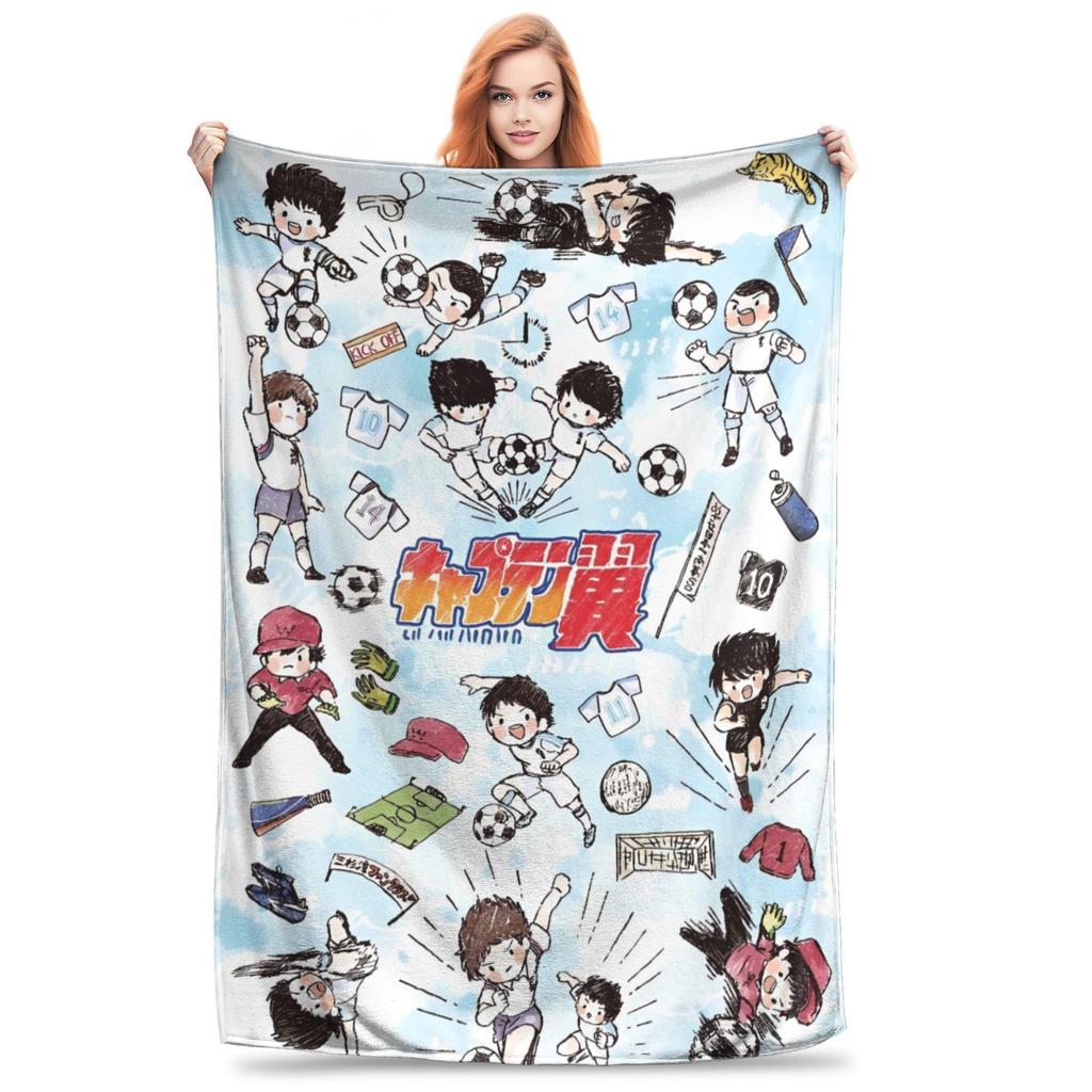 Капитан Цубаса Командный Плед Теппей Кисуги Вакабаяси Гэндзо Фланелевые Пледы Летнее Кондиционирование Мягкие Покрывала,