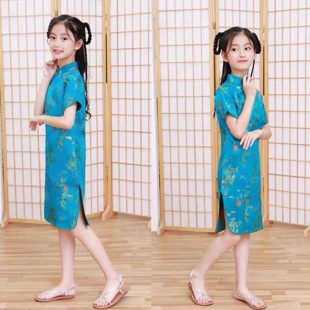 Niche Design Осеннее детское традиционное платье Cheongsam для девочек Ципао в китайском стиле Юбка для девочек