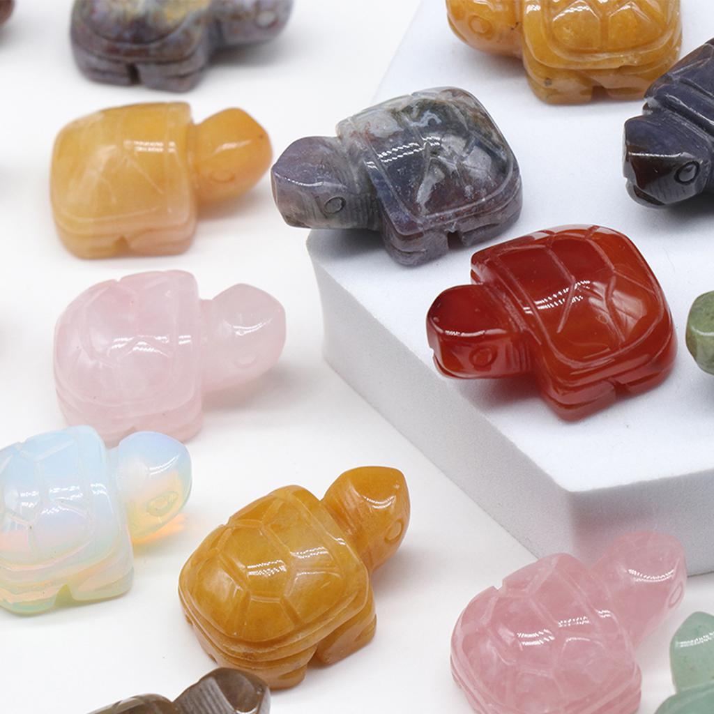Черепаха, украшения, статуя, натуральные камни, розовый кварц/агаты, резные фигурки животных, целебные кристаллы, декор для комнаты, драгоценный камень, брелок для рукоделия