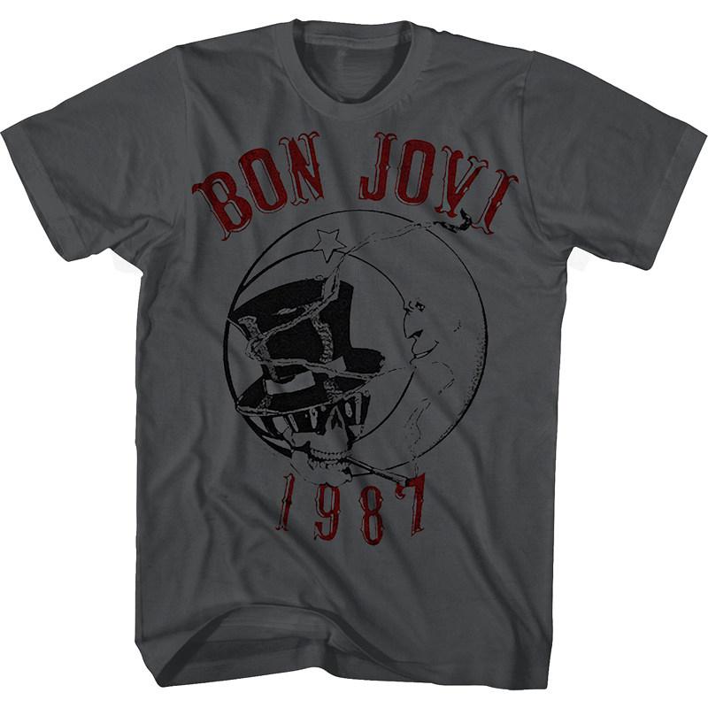 Металлическая повседневная футболка с логотипом рок-группы Bon Jovi для мужчин и женщин, роскошный бренд группы