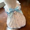 Cotton Summer Dog Princess Dress Bow Heart Puppy Clothing Fashion Cat Dog Costume  for Small Dogs