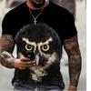 Fashion Owl Pattern Print Design Men's T-shirt Street Fashion Harajuku O-Neck Comfortable Short Sleeve Tshirt