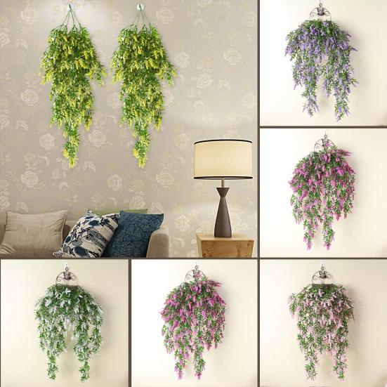 1Pc Artificial Lavender Fake Flower Wall Hanging Vine Rattan Wedding Party Decor