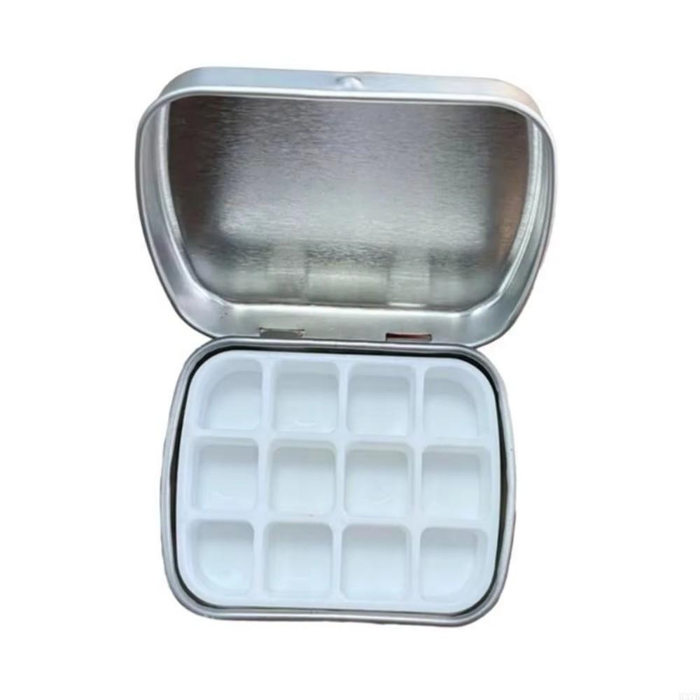 12/24 Grids Empty Watercolor Tin Box Portable Watercolor Paint Palette Paint Box  Art Supplies