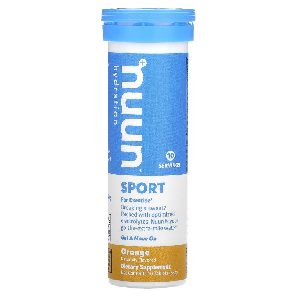 Nuun Hydration, Sports, Electrolyte Effervescent Tablet Supplement, Orange, 10 Tablets