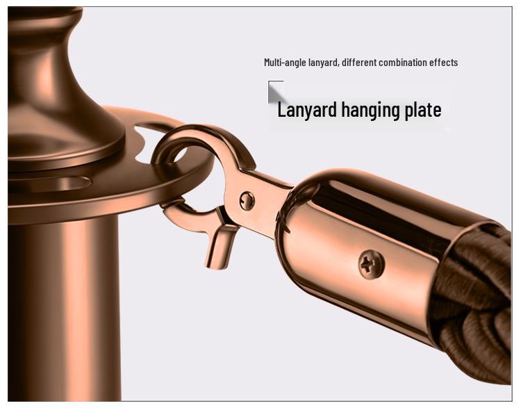 Rose Gold Matte Concierge Welcome Stanchion – Stainless Steel Event Barrier Lanyard