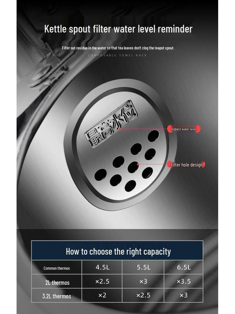 Чайник из нержавеющей стали 304 большой вместимости со свистком для газовых, открытых и индукционных плит.