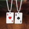 Модный поп-персонаж, подвеска в виде покера, A из червей, A из пик, вечеринка, пара, ожерелье из нержавеющей стали, праздничный подарок, аксессуары