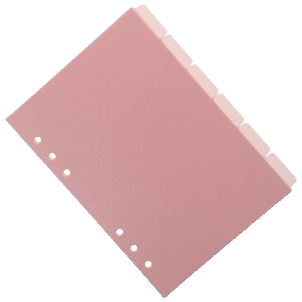 6 шт. Разделитель для папки А5, Розовый пластиковый индекс с 6 кольцами, Вертикальный разделитель для дома, офиса