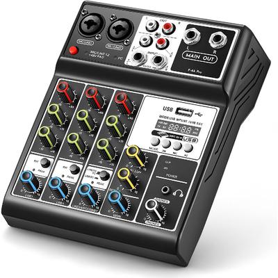 Профессиональный аудиомикшер, звуковая панель, системный интерфейс консоли, 4-канальный цифровой USB Bluetooth MP3, компьютер, стерео, DJ, студия, потоковые эффекты, 16-битный DSP