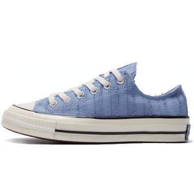 1970-е Кроссовки женские парусиновые низкие на шнуровке с круглым носком синие 564128c