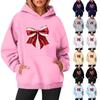 Women's Sweatshirts O-neck Long Sleeve Christmas Printed Top Solid Color Hoodie