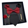 Men'S Tie Light Luxury Gift Box Wedding Tie Bow Tie Pocket Towel Brooch Cuffs Father'S Day Gift Box