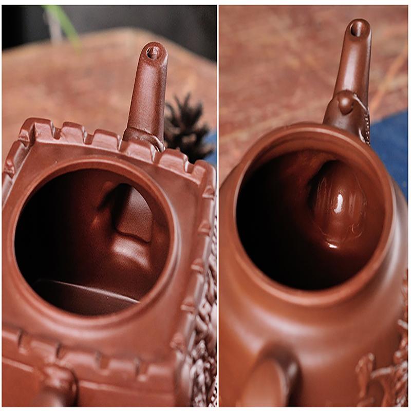 Дракон узор фиолетовые глиняные чайники китайский чайник кунг-фу чайник ручной работы с фильтром для заварки чая чайник чайные аксессуары