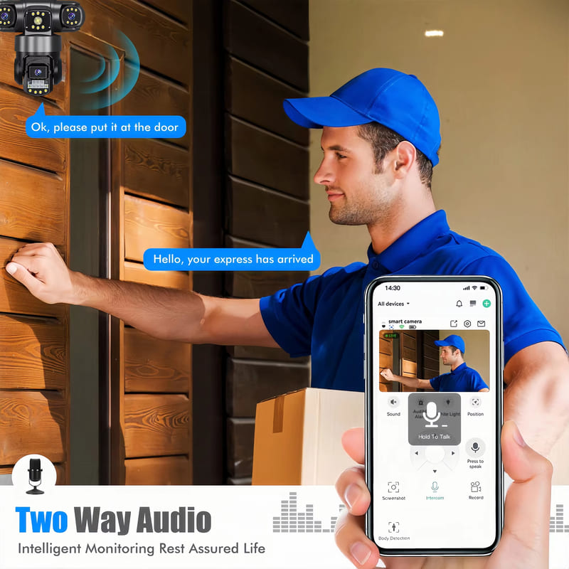 12-мегапиксельная тройная камера IP66 с ночным видением и функцией обнаружения человека с помощью искусственного интеллекта, WiFi-камера видеонаблюдения V380 Pro 4G, SIM-карта, IP-камера безопасности