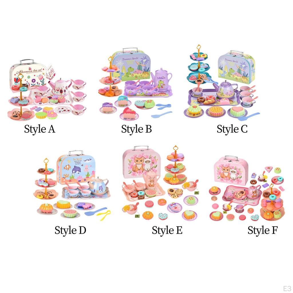 Игровой набор для послеобеденного чая, праздничный набор, десертные игрушки, ролевые игры для детей