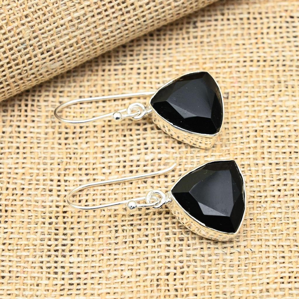 Ювелирные серьги ручной работы из стерлингового серебра 925 пробы с черной шпинелью и драгоценным камнем для нее