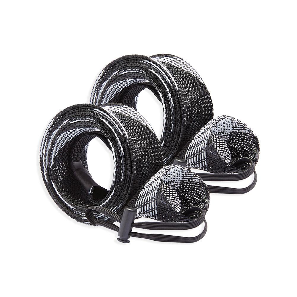 2Pcs Braided Mesh Rod Protector with Lanyard 32mm Spinning Rod Sleeve Cover Scalable for Casting Sea Fishing Spinning Rod