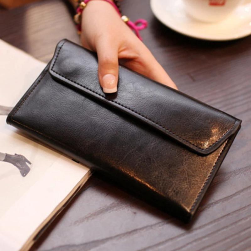 Женский кошелек-клатч из натуральной кожи, большой вместимости, ультратонкий, длинный кошелек, стильная и простая многофункциональная сумочка