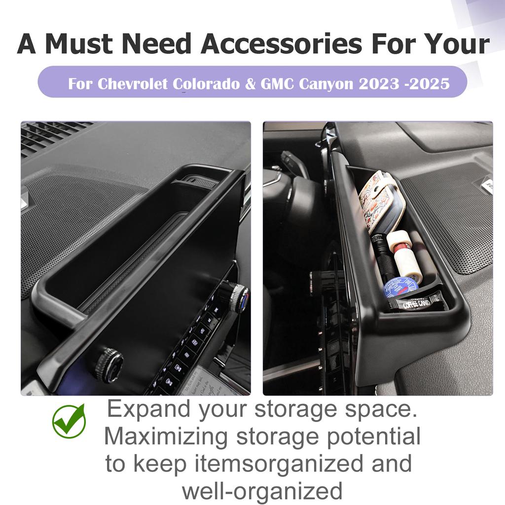 Полка-органайзер для хранения на приборной панели для Chevrolet Colorado и GMC Canyon 2025 2025 2025, аксессуары для организации приборной панели центральной консоли