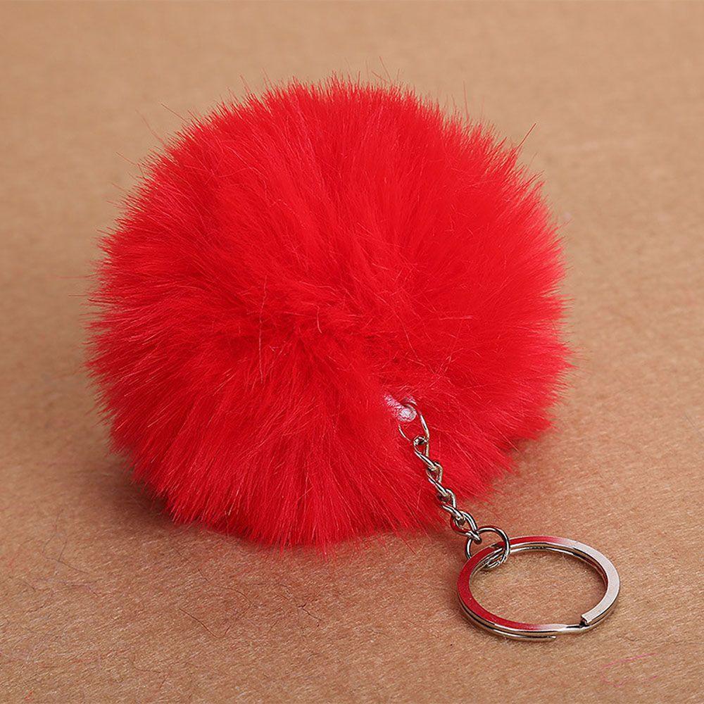Trendy Simple Bag Pendant Fluffy Fur DIY Jewelry Keychains Fashion Accessories Key Chain Key Ring