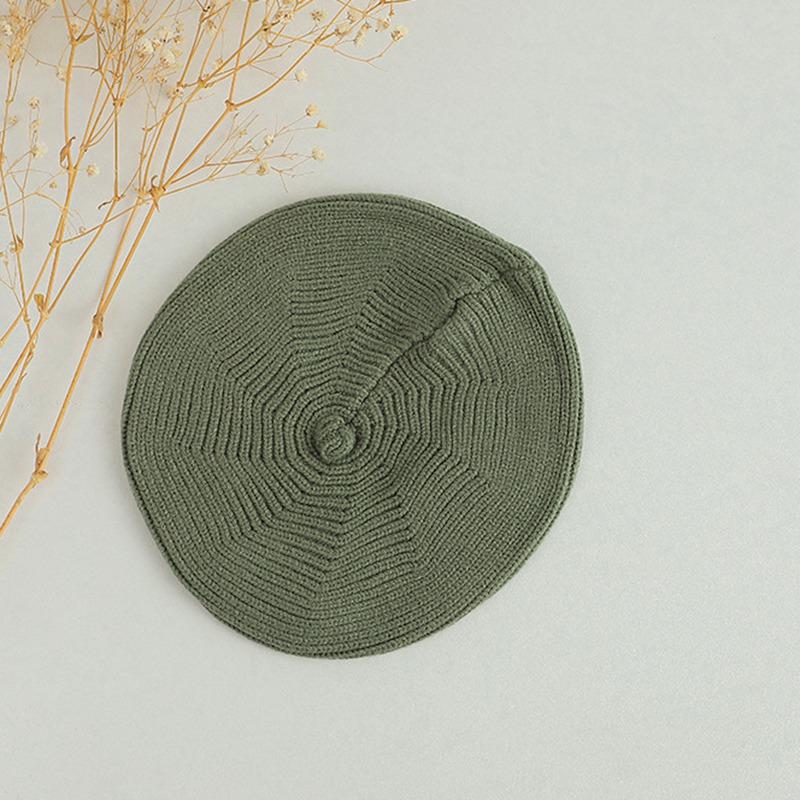 Милый детский берет, универсальная однотонная шерстяная шапка для новорожденных, шапка художника, теплая шапка с тыквой для маленьких мальчиков и девочек, повседневный чепчик