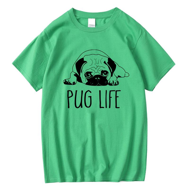 Mens High Quality Tshirt 100 Cotton Funny Pug Printed Loose Male Crewneck T Shirt Short Sleeve oneck Men tshirt Tops Tees