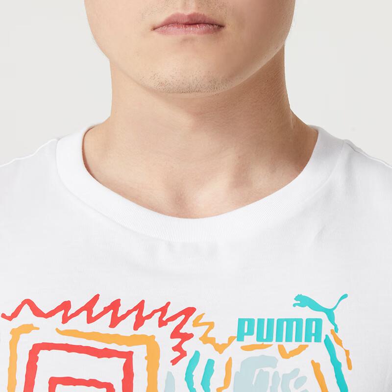 Puma Футболка с коротким рукавом для бега и фитнеса с американским принтом, мужская белая 682151-02