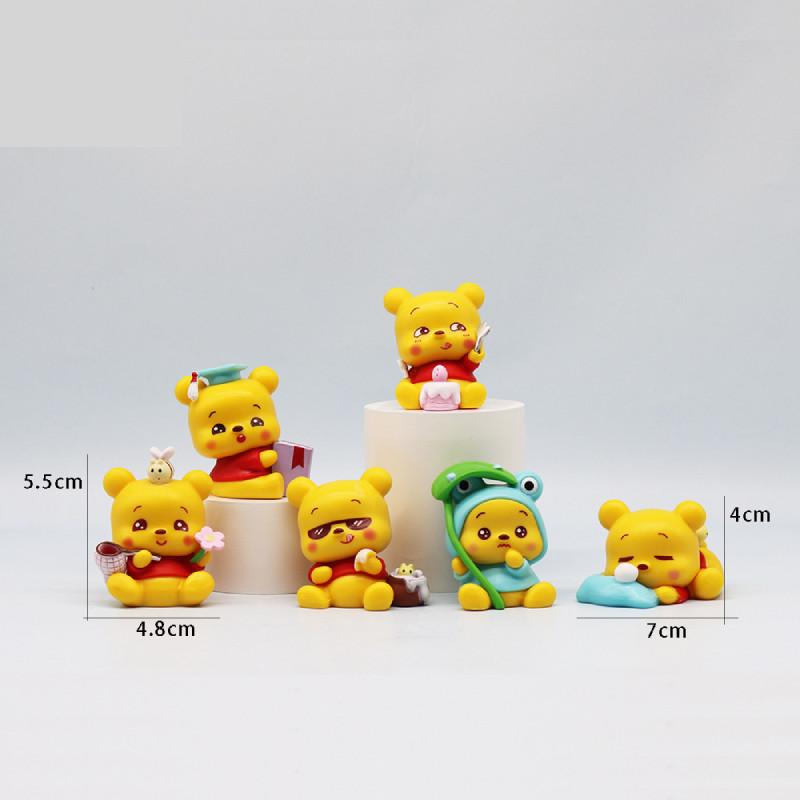 Charming Pooh Bear Pvc Figurine Set Perfect Birthday Gift For Kids And Collectors