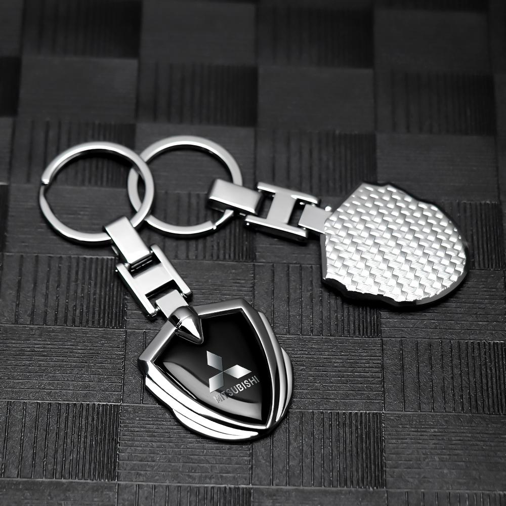 Car Universal Metal Keychain Keyring Accessories For Mitsubishi Lancer 10 Xpander Pajero 4 Montero V73 Triton Evolution Evo