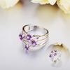 Кольцо в виде фиолетового цветка, составное, небольшое, кольцо в виде свежего цветка, кольцо, кольца в виде маргариток