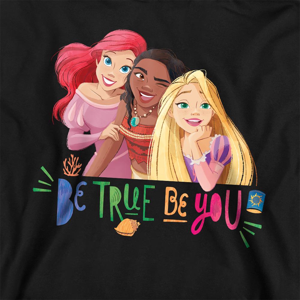 Disney Princess Childrens/Kids Be True, Be You Ariel Moana Rapunzel Pullover Hoodie