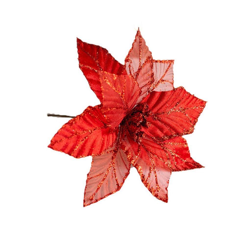 Элегантные 3D Искусственные Рождественские Цветы Сделай Сам Ручной Работы Блестящие Искусственные Цветы Блестящие Рождественские Украшения Новый Год