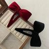 Minimalist Bowknot BB Clip Wine Red New Barrettes Autumn Winter Side Clip New Bang Clip Cropped Hair Pin Barrettes Headdress