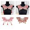 Embroidered Flower Tassels Collar Faux Collar Traditional Han Costume Decorative Collar Shawl Wrap for Cultural Event