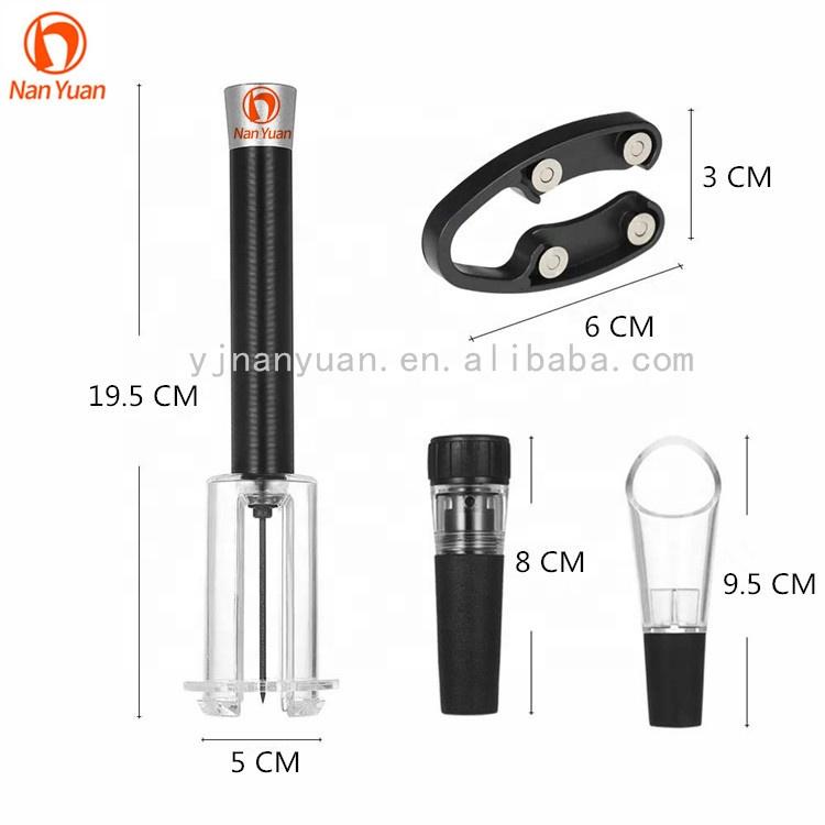 Factory Price 4 Pieces air Pressure Pump Wine Aerator Vacuum Stopper Bottle Opener Corkscrew